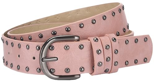 AIEOE Western Cowgirl Hip Hop Rock Ceinture à Clous Femme Homme Mode Punk Ceinture en Cuir PU 3,3 * 107 cm