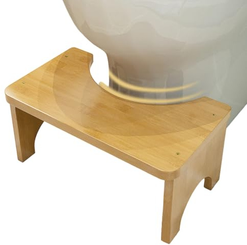 Sgabello da toilette – Sedile per WC in legno | Sgabello ergonomico per adulti, anziani e adatto per casa, bagno, doccia, campeggio e voy