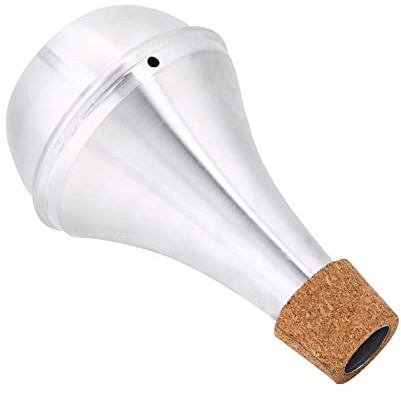 Akozon Aleación de Aluminio Corcho Práctica Trompeta Silenciador Latones Instrumento Musical Parte Accesorio, Aleación de Aluminio Corcho Trompeta Silenciador Práctica Latón Instrumento Musical Parte