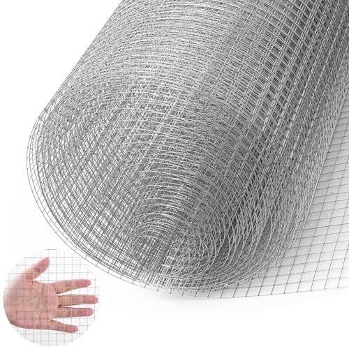 Victoam Rejilla de alambre de malla fina, 1 m x 25 m, malla anti-topillo para bancal elevado, alambre galvanizado de 0,7 mm de grosor, malla de 12 x 12 mm, alambre para liebres, alambre para aviario