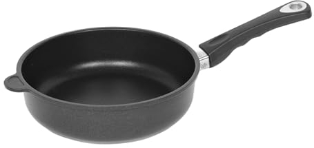 Lotus Gusspfannen - Hochrandpfanne INDUKTION geeignet Ø 26cm, Bodenmaß 20,5cm, Höhe 7,5cm, Deckelmaß 26cm (26 cm, nur Pfanne)
