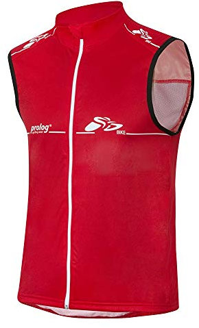prolog cycling wear Windweste Fahrrad Herren Weste mit Zero Wind Softshell Veredelung in der Front in Rot XS, S, M, L, XL, XXL, XXXL, XXXXL