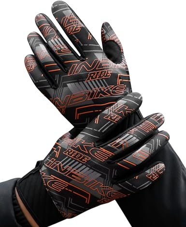 INBIKE Fahrrad Handschuhe Herren Touchscreen Fahrradhandschuhe Rennrad Mountainbike Radsport Bekleidung,Orange,L