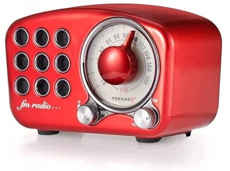 Radio Feegar Altavoz Bluetooth retro, radio FM vintage con estilo clásico antiguo, fuerte amplificación de graves, volumen alto, conexión Bluetooth