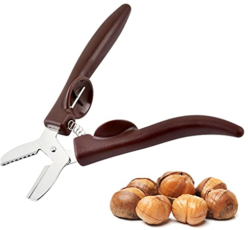 Yusheng Maronizange Chestnut Cutter Multifunktionaler Schneider Edelstahl Kastanien Schneider Maronizange Kastanienmesser Für Öffnen Und Schälen Kastanien Einfach 17,5x3,5 cm