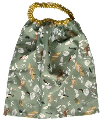 Serviette de Cantine - Serviette de Table XXL pour Enfant - Tour de Cou élastique - Vert Animaux