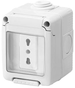 Contenitore Stagno 1 Modulo da Esterno IP55 Con Sportello Presa Civile