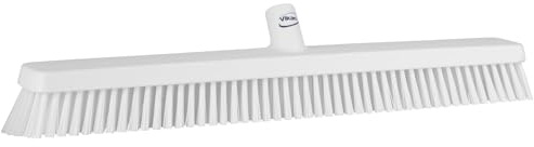 Vikan 31955 24 Heavy-Duty Push Broom, Soft/Stiff, White