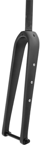 Carbon-Rennrad-Starrgabel 700C Gravel-Gabel Steckachse 12x100mm Scheibenbremse Fahrradgabel 1-1/8 gerades/konisches Rohr Vorderradgabel mit Wasserflaschenhalterloch (Farbe: Mattschwarz, Größe: gerade)