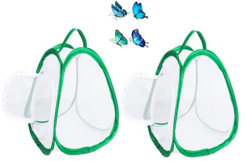 Schmetterlings Habitat Käfig, Schmetterlingshaus Netz, CuiCanflaSchmetterlinge Züchten Netz Kinder, 2 Stück Insekt und Schmetterling Lebensraum Käfig