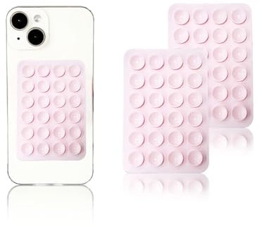Vilbocr 2 supporti per telefono con ventosa in silicone, per tenere le mani libere, con specchio, supporto per cellulare, video Tiktok e selfie (rosa chiaro)