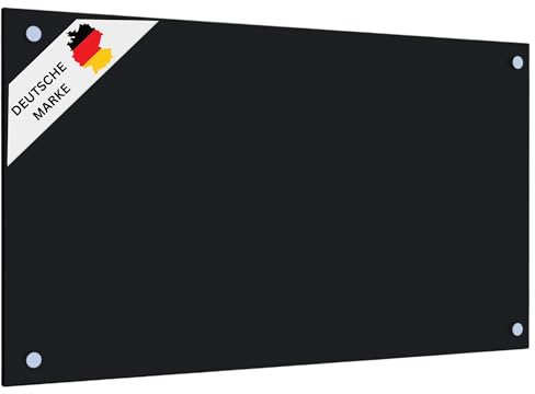 DELUKE® Küchenrückwand Glas - 90x60cm Schwarz | Wandverklediung Küche Wandschutz Spritzschutz Herdspritzschutz Glasplatte Rückwandküche Küchenwand Design