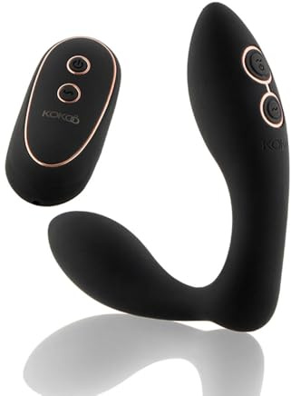 Kokoö Estimulador Prostático y Anal con Mando Greta | 7 Patrones de Vibración, 3 Velocidades | Diseño Ergonómico, Silicona, Motor Potente y Silencioso, Recargable por USB y Resistente al Agua (Negro)
