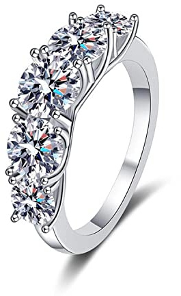 3.6ct D färg VVS1 Moissanite förlovningsringar for kvinnor 925 sterling silver diamantringar for vigselring med certifikat(10)