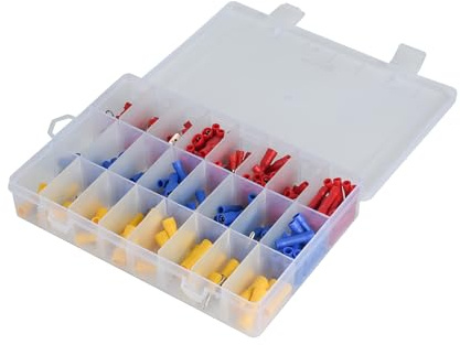 Electraline 59245 Kit de terminales surtidos de 250 piezas para cableado, reparación, instalación, proyectos electrónicos e industriales