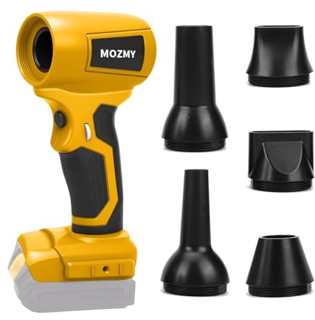 MOZMY Soplador de hojas inalámbrico con batería para Dewalt 18 V/20 V | Mini soplador de hojas eléctrico, Turbo Jet Blower, soplador de polvo portátil para jardín, patio, nieve y polvo (sin batería)