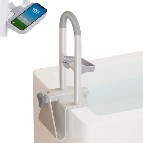 Agarraderas Baño para Mayores,Ayuda para Entrar en la Bañera, Ajustable de 8 a 5 cm, Mango de Bañera para Personas Mayores,Fijación de carga Sin Taladrar,Asa de Seguridad Baño