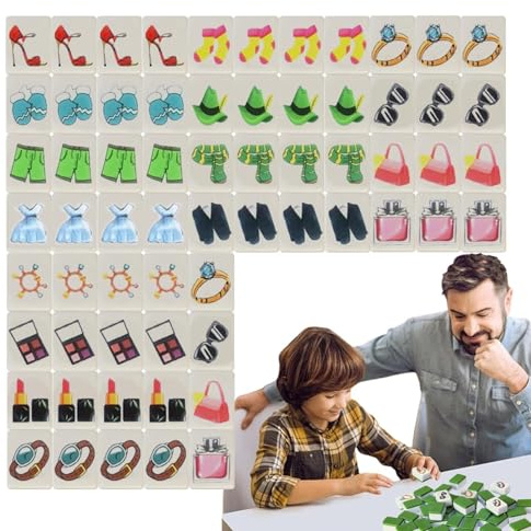 Klassiskt Mah Jong- , Mahjong familjespel, roligt nationellt Mahjong | brädspelsset | bärbart kreativt familjespel Mahjong-set för vuxna, barn, pojkar och flickor