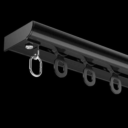 Heavy Du 4,80 m aluminium takmonterad gliddelning spår för vardagsrum och sovrum slät design svart h – perfekt för utrymme