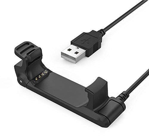 MoKo Ladegerät Kompatibel mit Garmin Forerunner 220, Ersatz USB Ladekabel Ladestation Ladeklemme für Forerunner 220 GPS Laufuhr Smartwatch, Schwarz