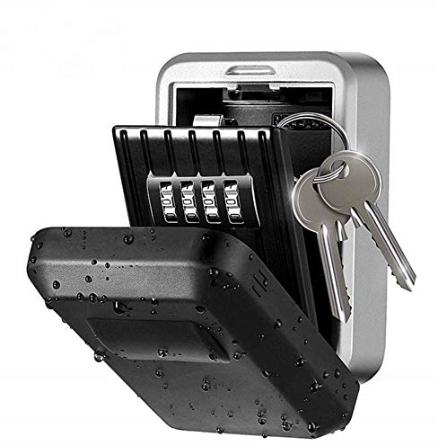 Loboo Idea Outdoor Rostfrei / Wasserdicht Wandmontierter Schlüsseltresor 4-stellige Kombination Passwort Schlüsselhalter Tresor Aufbewahrungsbox Aufbewahrungsbox Organizer Case