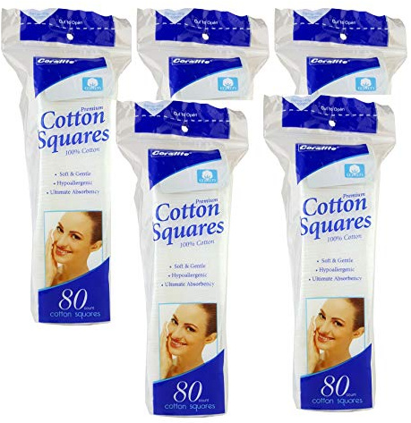 Premium Cotton Squares 100% Cotton Pads (400 Count)