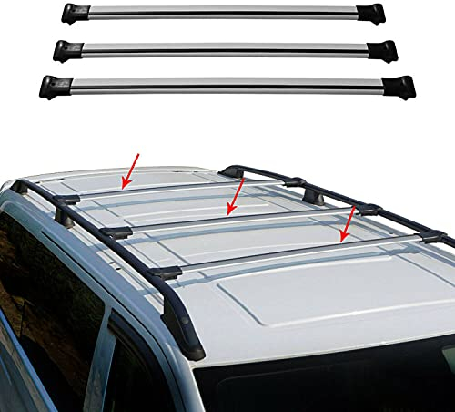 Dachträger Gepäckträger kompatibel mit VW T6 T6.1 alle 2015-2024 Aluminium Grau 3X