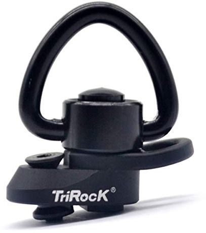 TRIROCK Keymod Sling Swivel Heart-Shape Loop with Push Button Black QD Base & Sling Mount with a Hole for Snap Clip Hook Spring