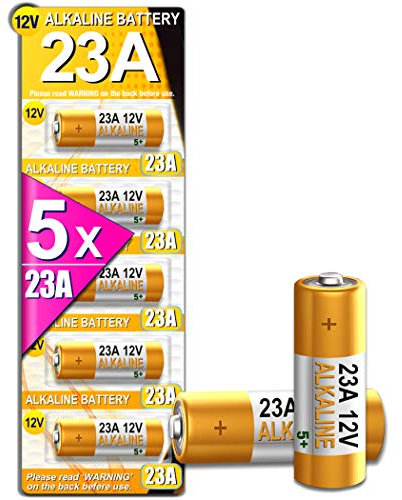 5Plus Group 23A A23 12V Alkaline Battery – 5PCS for Garage Door Openers, Keyless Entry, Doorbells & Alarm Remotes