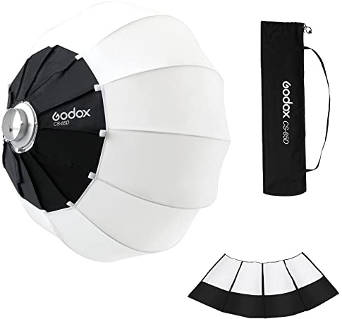 Godox CS-85D Lantern Softbox 33.5inch/85cm Quick-Setup Softbox Soft Light Modifier with Skirt & Carry Bag Round Shape Soft Box with Bowens Mount for Photography Studio Flash