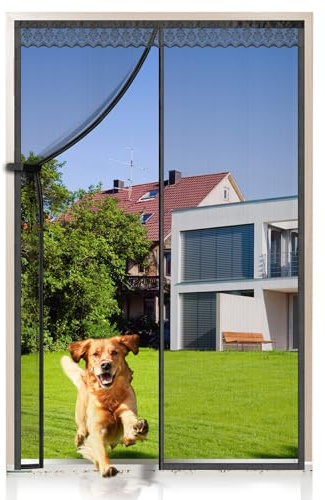 EXTSUD Fibreglass Magnetic Fly Screen - 110 x 210 cm, Magnetic Curtain, Insect Protection for Balcony and Patio