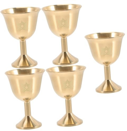 PRETYZOOM 5 Pièces tasse de bouddhisme décorative adorer la coupe sainte calice pentagramme Coupe d'offrande - Décoration verres à vin décor vintage coupe de vin exquis tasse d'eau cuivre