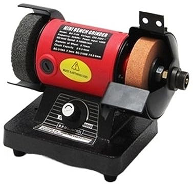 DIKAMAN Meuleuse d'établi, Ponceuse à Bande, 150 W Multi-usages Mini bancs meuleuse polisseuse for Jade Bijoux Vitesse réglable polisseuse ponçage rectifieuse pour affûtage(Set 2)