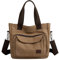 ZHIERNA Damen Canvas Handtasche, Hobo Schultertasche Casual Crossbody Umhängetasche Tote Bag mit Mehreren Fächern Vintage Stil für Arbeit, Reisen oder Universität