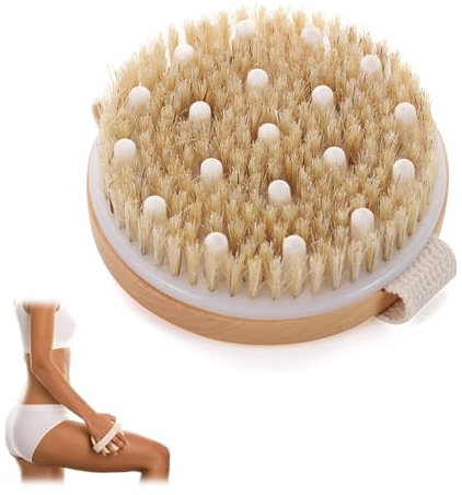 Trockenbürste,Körperbürste,Dry Brush,Massagebürste Körper,Massagebürste,Körperbürste Naturborsten,Cellulite Bürste,Badebürste,Fur Trockene Haut, Lymphdrainage Und Cellulite-Behandlung