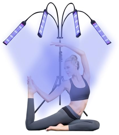 Solarium pour la maison, lampe de bronzage avec 420 LED, 40 W, 460 nm, avec 4 col de cygne réglables, appareils de bronzage pour le visage et le corps