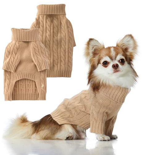 Pet Passion Gable - Dog Sweater Vest, Cashmere Wool, Camel, X-Small