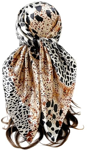 LEBOOBELL 90cm Pañuelo para la Cabeza para Mujer Bufandas de Seda Cuadrada Suave Bandana Pañuelo para el Cuello