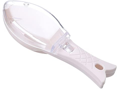 Hogar con tapa, cortador de escamas de pescado, máquina manual para escamas de pescado, herramienta de cocina eficiente para frescura (blanco, talla única)