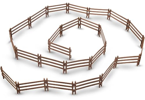 TOYMANY 24 Stück Pferdezaun Spielzeug, Pferd Corral Fechten Zubehör Spielzeug,Koppel, Bauernhof, Scheune, Paddock, Pferd Tierfiguren, pädagogische Kuchendekoration für Kinder und Kleinkinder