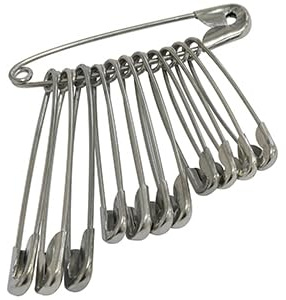 AERZETIX - C67648 - Set di 12 spille da balia 45/38/32mm - in metallo - aghi di sicurezza assortimento etichettatura abbigliamento cucito tessuto