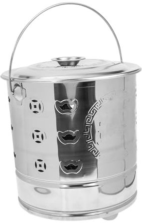 BESPORTBLE Garden Incinerator Bins Stainless Steel Paper Burning Bucket for Worship