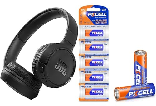 JBL Tune 510BT – Bluetooth Over-Ear Kopfhörer in Schwarz – Faltbare Headphones mit Freisprechfunktion – Kompatibel mit Sprachassistenten – Lange Laufzeit von bis zu 40 Stunden & 23A 12V Batterie