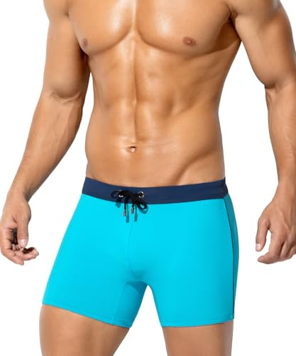 Arjen Kroos Men's Swimming Trunks Swim Shorts Quick Dry Beach Board Shorts Briefs Spa Trunks Drawstring Swimwear Boxers Underwear Gym Stretchy Bathing Suit Swimsuit Bottom,Blue,XL