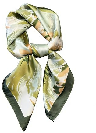 DIPZO Neck Scarf for Women, Leopard Print Scarf 70 X 70 Cm, Silk Feel Bandana for Hair, Neck, Bags & Fashion Accessories for Gifts & Outdoor Activities