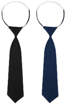 2PCS Cravates noires pour femmes,cravates pré-nouées de 33 cm pour filles/garçons,Cravate Femme Ajustable pour Uniforme, Costume,Déguisement,Accessoire Élégant pour Fête,Travail et Événements Spéciaux