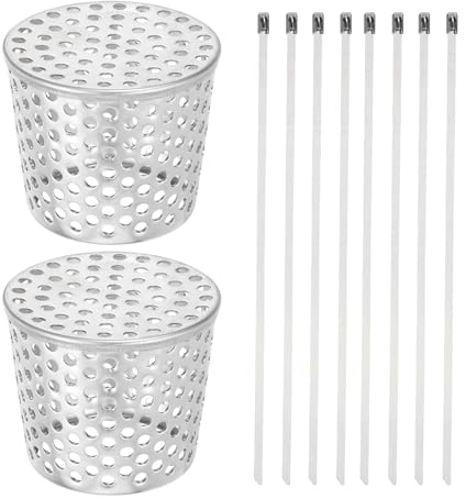 uxcell Lot de 2 filtres de protection pour gouttière, 8,3 cm de large, en acier inoxydable 304 avec attaches de câble pour tuyau d'échappement conique, filtre d'aération de toit