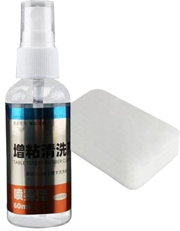 - Protector de goma – Solución de 60 ml para raqueta de tenis de mesa con doble cara | Perfecto para eliminar el polvo, la suciedad, las huellas dactilares, la grasa, el mantenimiento del equipo y la