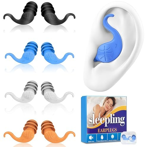 Tappi Per Le Orecchie Da Nuoto Per Bambini (4-12 Anni) - 4 Paia Di Tappi Per Le Orecchie In Silicone Morbido E Impermeabile Per Nuotatori, Perfetti Per Il Surf, Lo Snorkeling, La Piscina E La Doccia