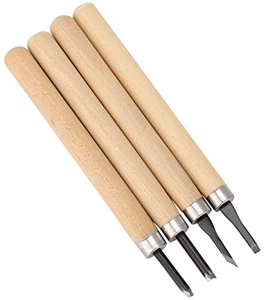 4pcs Scalpelli per Legno Coltello da Intaglio del Legno Strumenti di Intaglio del Timbro di Gomma